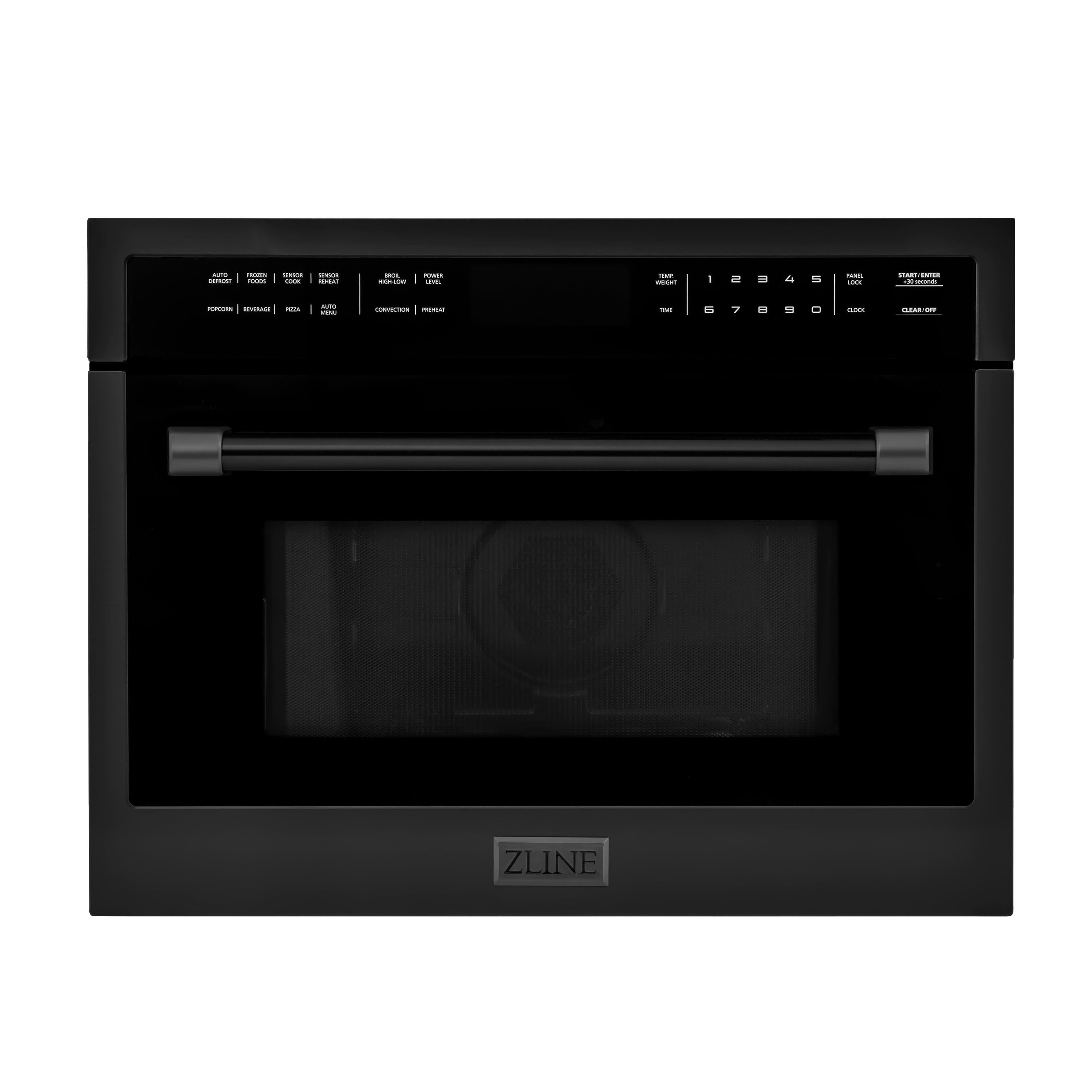 ZLINE Appliance Package - 36 in. Dual Fuel Range, Range Hood, Microwave Oven, Dishwasher in Black Stainless Steel, 4KP-RABRH36-MODW