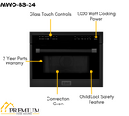 ZLINE Appliance Package - 24" Microwave Oven and 30" Wall Oven, 2KP-MW24-AWS30BS
