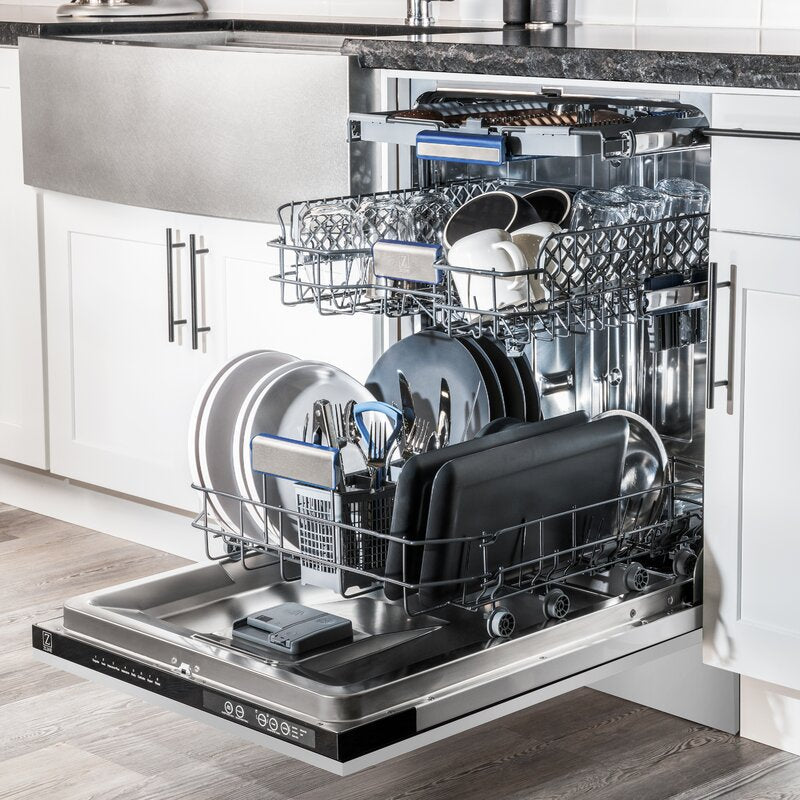 ZLINE Appliance Package - 36" Dual Fuel Range, Range Hood, Microwave, Dishwasher, Refrigerator with Water and Ice Dispenser, 5KPRW-RARH36-MWDWV