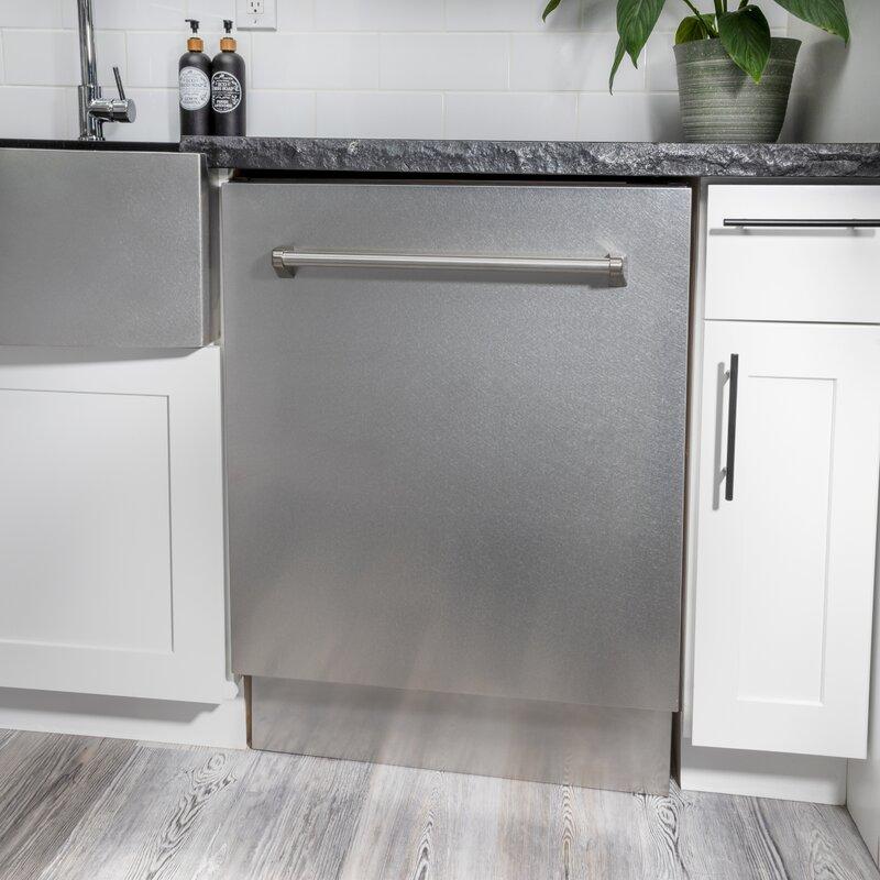 ZLINE 36 in. Kitchen Appliance Package with Satin Stainless Steel Stainless Dual Fuel Range, Ducted Vent Range Hood and Tall Tub Dishwasher, 3KP-RASRH36-DWV