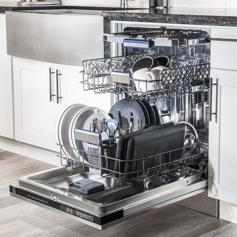 ZLINE 48 in. Kitchen Appliance Package with Satin Stainless Dual Fuel Range, Ducted Vent Range Hood and Tall Tub Dishwasher, 3KP-RASRH48-DWV