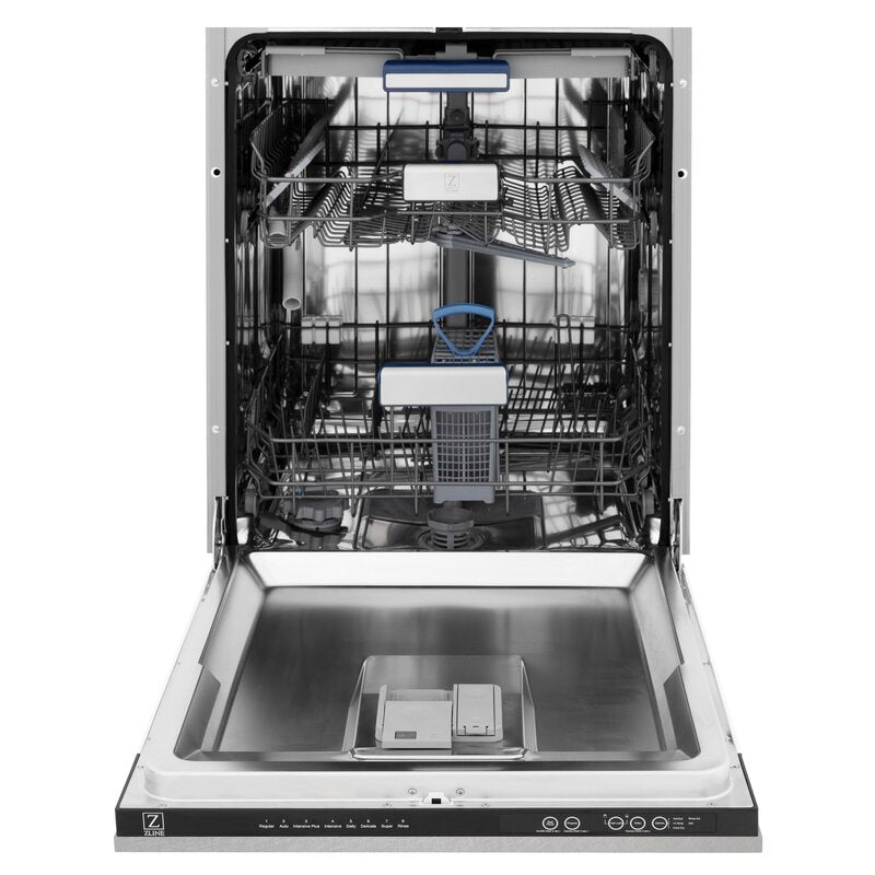 ZLINE 24" Tallac Series 3rd Rack Tall Tub Dishwasher with Satin Stainless Steel Panel and Stainless Steel Tub, 51dBa, DWV-SN-24