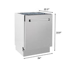 ZLINE 48 in. Kitchen Appliance Package with Satin Stainless Dual Fuel Range, Ducted Vent Range Hood and Tall Tub Dishwasher, 3KP-RASRH48-DWV