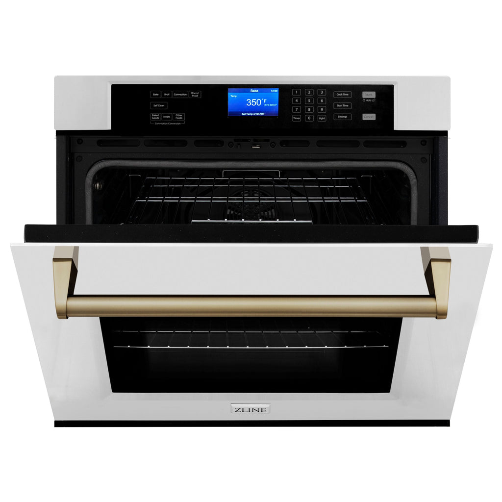 ZLINE Autograph Bronze Package - 36" Rangetop, 36" Range Hood, Dishwasher, Refrigerator, Microwave Oven, Wall Oven
