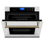 ZLINE Autograph Bronze Package - 36" Rangetop, 36" Range Hood, Dishwasher, Refrigerator, Microwave Oven, Wall Oven