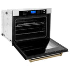 ZLINE Autograph Bronze Package - 48" Rangetop, 48" Range Hood, Dishwasher, Built-In Refrigerator, Microwave Oven, Wall Oven