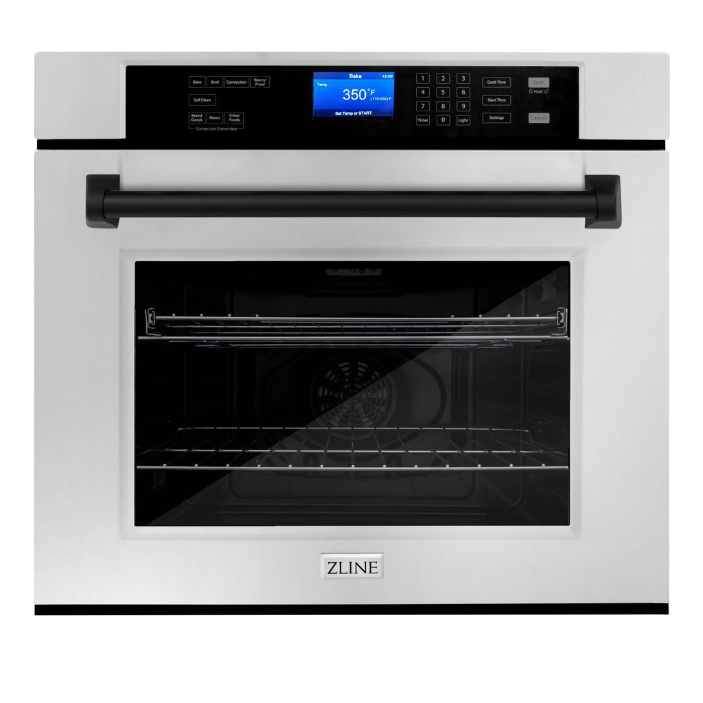 ZLINE Autograph Matte Black Package - 48" Rangetop, 48" Range Hood, Dishwasher, Built-In Refrigerator, Microwave Oven, Wall Oven