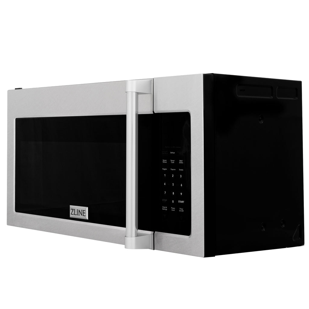 ZLINE 30" 1.5 cu. ft. Over-The-Range Convection Microwave Oven in Satin Stainless Steel with Traditional Handle and Sensor Cooking, MWO-OTR-H-30-SS