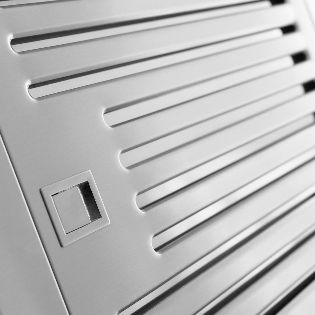 ZLINE 30 in. Island Mount Range Hood Convertible Stainless Steel 400 CFM 4-Speed LED Lighting (ALP70IS-30)