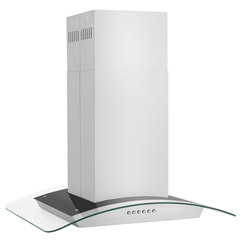 ZLINE 30 in. Island Mount Range Hood Convertible Stainless Steel 400 CFM 4-Speed LED Lighting (ALP70IS-30)