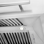 ZLINE 30 Inch Wall Mount Range Hood Satin Stainless Steel Stainless Steel Handle (8654SNX-30)