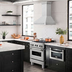 ZLINE 30 Inch Wall Mount Range Hood Satin Stainless Steel Stainless Steel Handle (8654SNX-30)