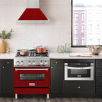 ZLINE 30 Inch Wall Mount Range Hood Stainless Steel Red Gloss Shell 4-Speed Fan LED Lighting (8654STX-RG-30)