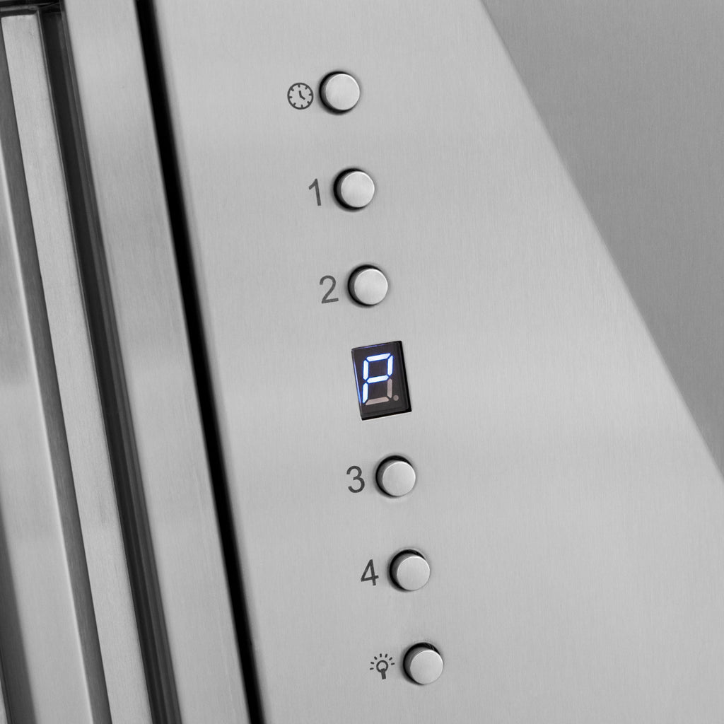 ZLINE 30 in. Wall Mount Range Hood, Stainless Steel, 400 CFM, Stainless Steel Handle (8654STX-30)