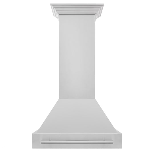ZLINE 30 in. Wall Mount Range Hood, Stainless Steel, 400 CFM, Stainless Steel Handle (8654STX-30)