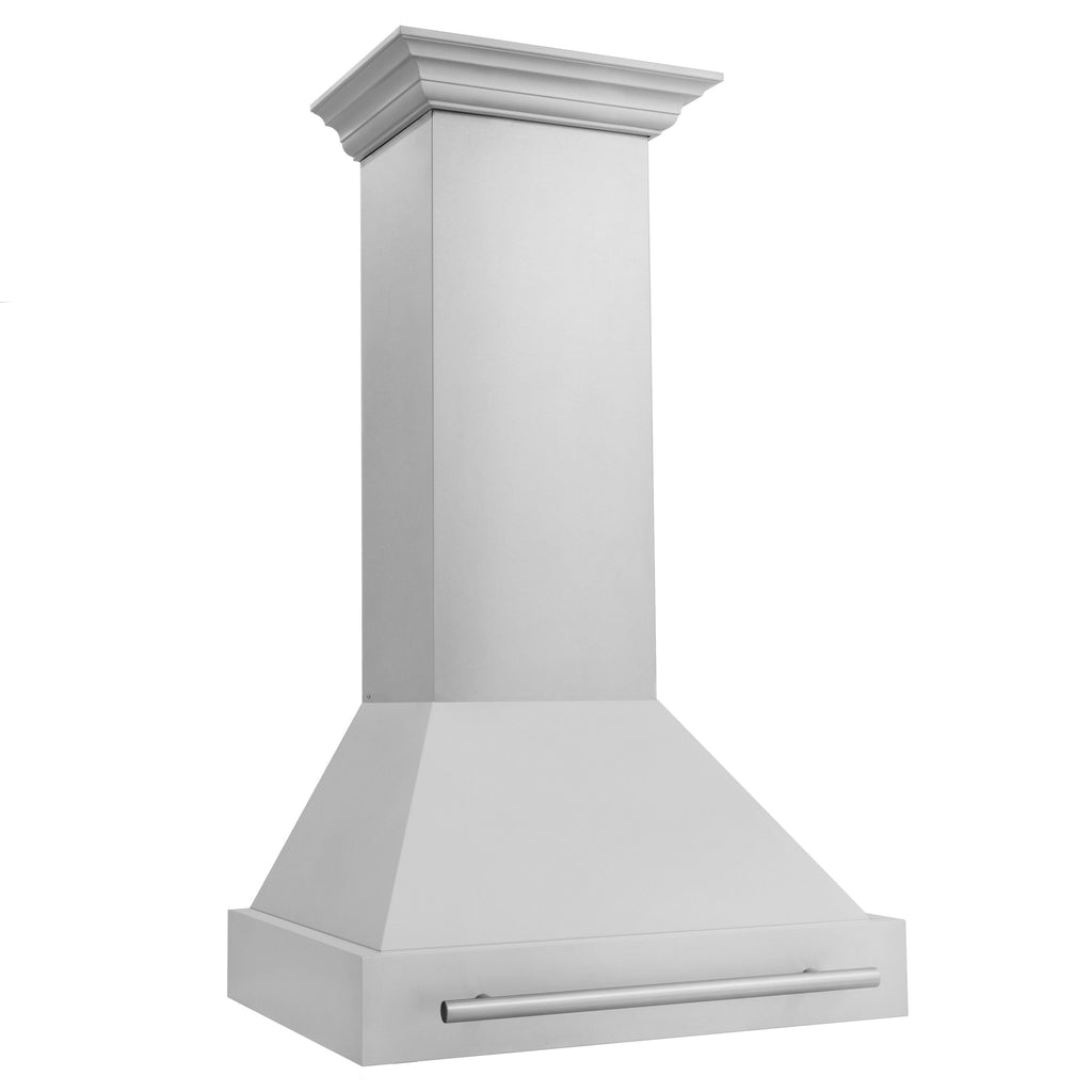 ZLINE 30 in. Wall Mount Range Hood, Stainless Steel, 400 CFM, Stainless Steel Handle (8654STX-30)