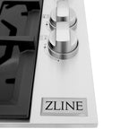 ZLINE 30" Gas Cooktop with 4 Gas Burners and Black Porcelain Top, RC30-PBT