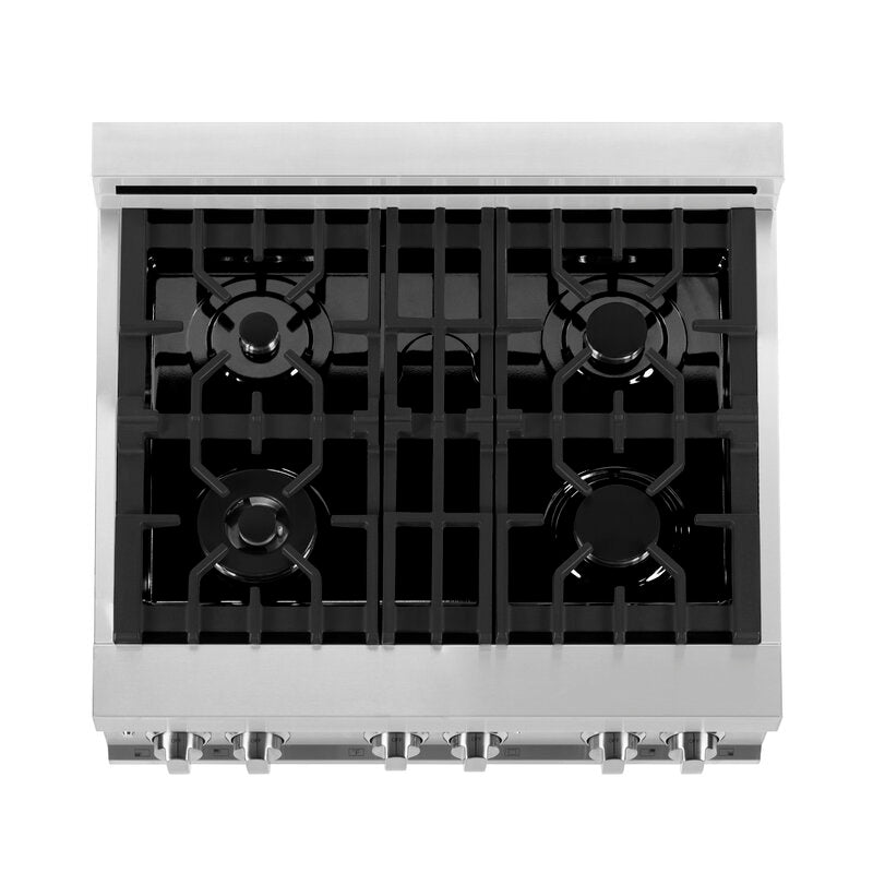 ZLINE Appliance Package - 30 In. Dual Fuel Range, Range Hood, Microwave Oven in Stainless Steel, 3KP-RARHMWO-30