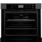 ZLINE 4-Piece Appliance Package - 36 In. Rangetop, Wall Oven, Refrigerator, and Microwave Oven in Black Stainless Steel, 4KPR-RTB36-MWAWS