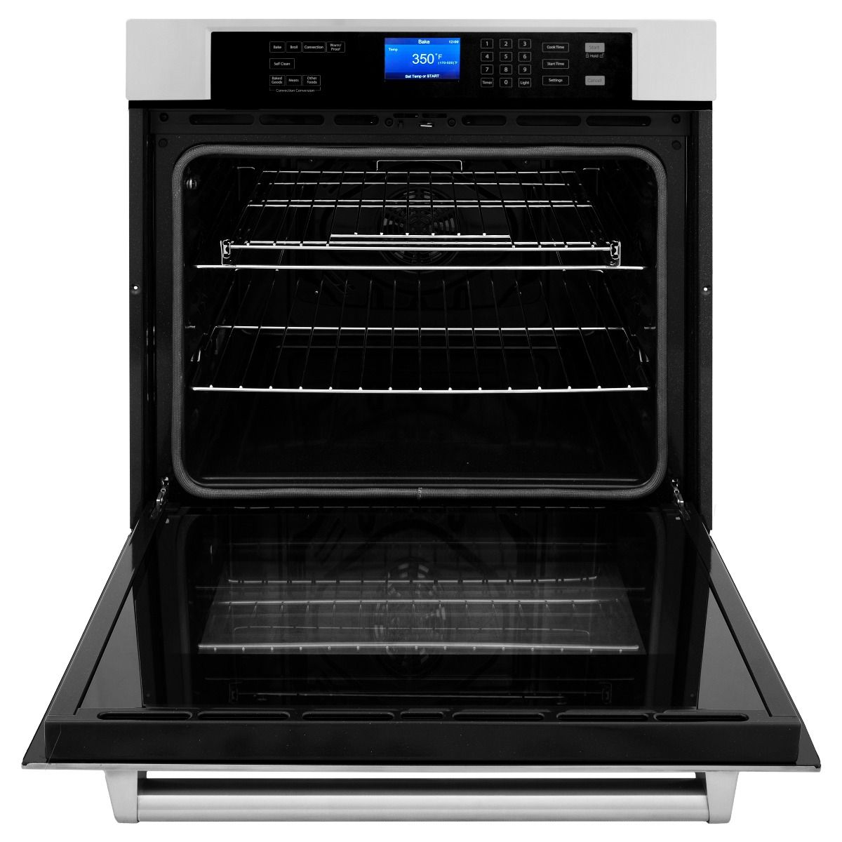 ZLINE Appliance Package - 48 In. Rangetop, Range Hood, Refrigerator with Water and Ice Dispenser and Wall Oven in Stainless Steel, 4KPRW-RTRH48-AWS