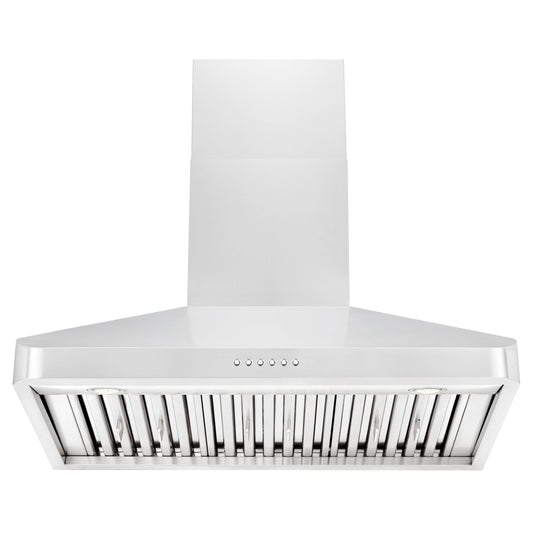 ZLINE 36 in. Wall Mount Range Hood Ducted Stainless Steel 400 CFM LED Lighting (ALP100WL-36)