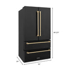 ZLINE Autograph Package - 48" Dual Fuel Range, Range Hood, Refrigerator, Microwave and Dishwasher in Black Stainless Steel with Bronze Accents