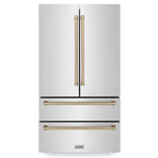 ZLINE Autograph Bronze Package - 48" Rangetop, 48" Range Hood, Dishwasher, Refrigerator, Microwave Drawer, Wall Oven