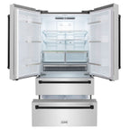 ZLINE Autograph Matte Black Package - 36" Rangetop, 36" Range Hood, Dishwasher, Refrigerator