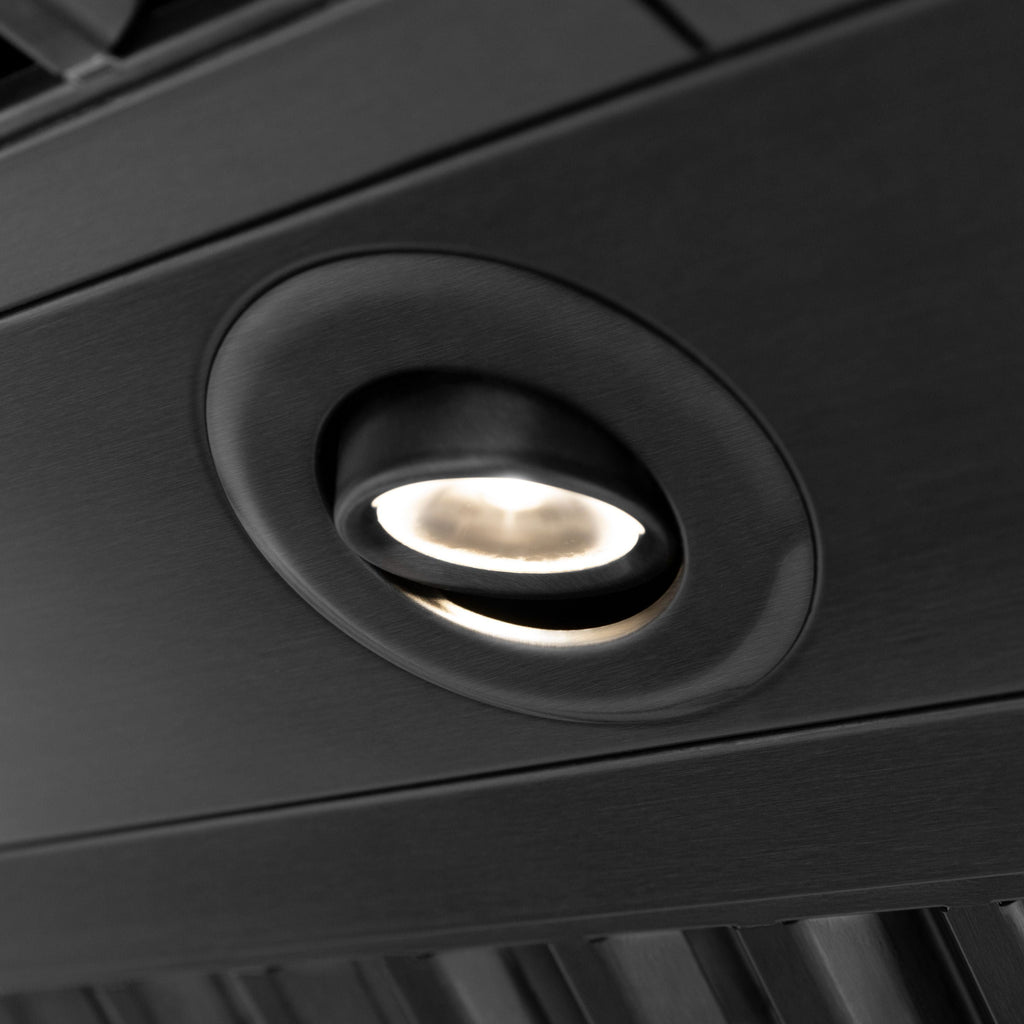 ZLINE 36 in Wall Mount Range Hood 700 CFM Black Stainless Steel Champagne Bronze Handle (BS655Z-36-CB)