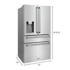 ZLINE Appliance Package - 48" Gas Range, Range Hood Insert, Refrigerator with Water and Ice Dispenser and Dishwasher, 4KPRW-SGRRHI48-DWV
