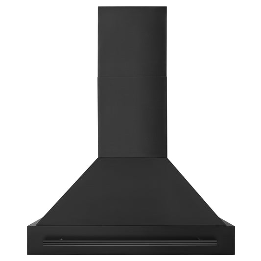 ZLINE 36 in. Range Hood Black Stainless Steel Wall Mount with Black Handle (BS655-36-BS)