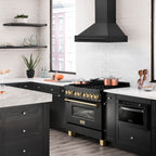 ZLINE 36 in. Range Hood Black Stainless Steel Wall Mount with Black Handle (BS655-36-BS)