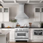 ZLINE 36 in. Wall Mount Range Hood Satin Stainless Steel 400 CFM Stainless Steel Handle (8654SNX-36)