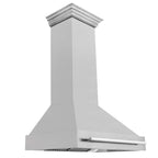 ZLINE 36 in. Wall Mount Range Hood Satin Stainless Steel 400 CFM Stainless Steel Handle (8654SNX-36)