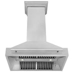 ZLINE 36 in. Wall Mount Range Hood Satin Stainless Steel 400 CFM Stainless Steel Handle (8654SNX-36)