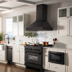 ZLINE 36 in Wall Mount Range Hood 700 CFM Black Stainless Steel (BS655N-36)