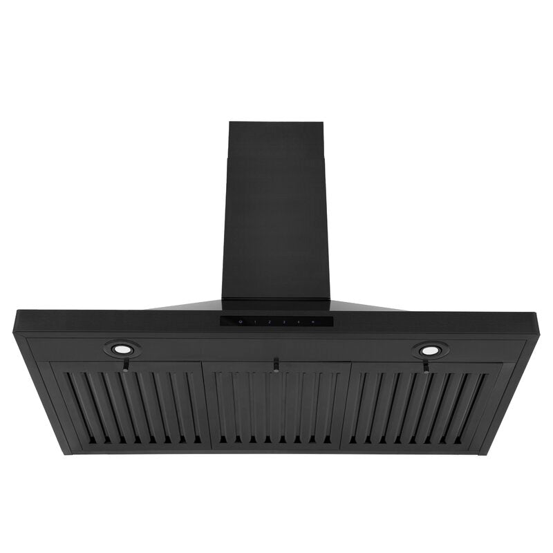 ZLINE Appliance Package - 30 in. Dual Fuel Range, Range Hood, Microwave Drawer, Refrigerator in Black Stainless, 4KPR-RABRH30-MW