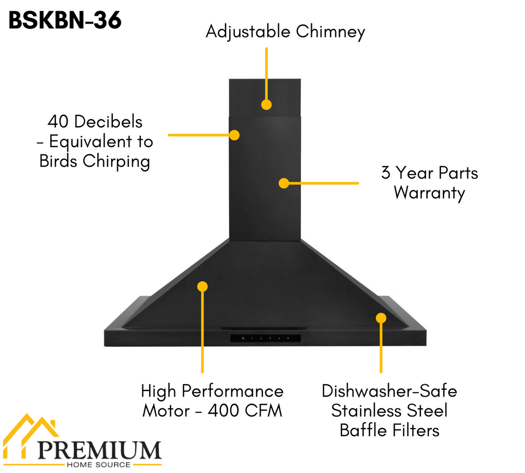 ZLINE Appliance Package - 36 in. Gas Range, Range Hood, Microwave Drawer - Black Stainless Steel, 3KP-SGRBRBRH36-MW