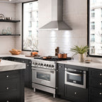 ZLINE Appliance Package - 36" Dual Fuel Range, Range Hood, 36" Refrigerator with Ice Maker, 24" Microwave Drawer and Dishwasher in Stainless Steel