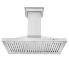 ZLINE 36 in Wall Mount Range Hood Convertible Vent Stainless Steel with Crown Molding (KBCRN-36)