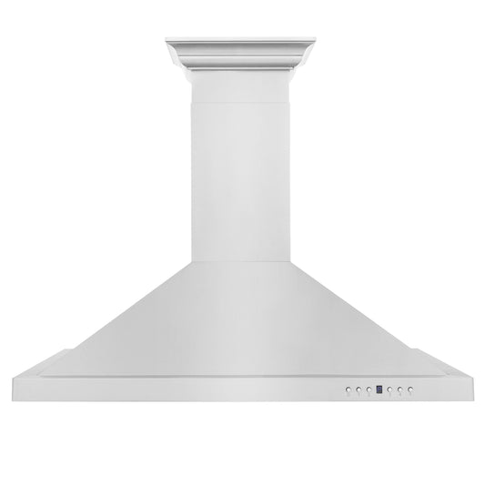ZLINE 36 in Wall Mount Range Hood Convertible Vent Stainless Steel with Crown Molding (KBCRN-36)