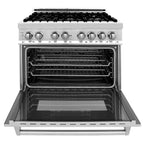 ZLINE Kitchen and Bath Appliance Package - 36 in. Dual Fuel Range, 36 in. Range Hood, 2KP-RARH36