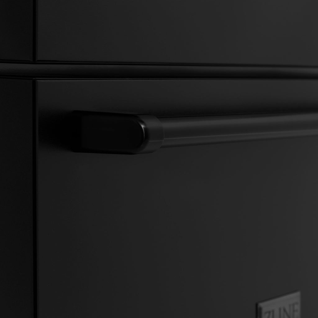 ZLINE 4-Piece Appliance Package - 36 In. Rangetop, Range Hood, Refrigerator, and Double Wall Oven in Black Stainless Steel, 4KPR-RTBRH36-AWD