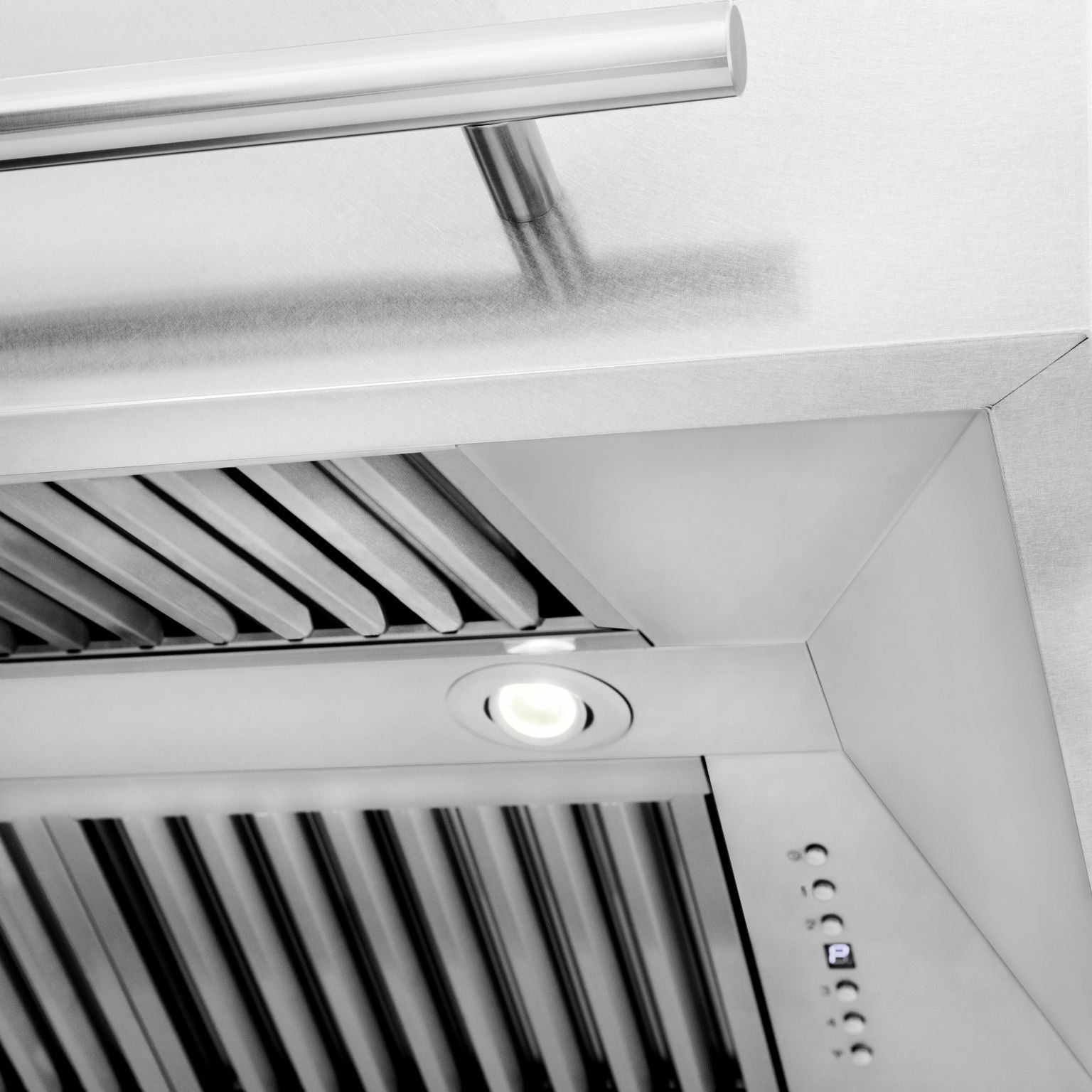 ZLINE 48 in Wall Mount Range Hood 400 CFM Satin Stainless Steel Red Matte Shell LED Lighting Dishwasher Safe Filters (8654SNX-RM-48)