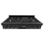 ZLINE Appliance Package - 30" Professional Double Wall Oven, 48" Rangetop, Range Hood In Black Stainless Steel, 3KP-RTBRH48-AWD
