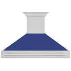 ZLINE 48 in. Range Hood Stainless Steel Blue Matte Shell Stainless Steel Handle 8654STX-BM-48