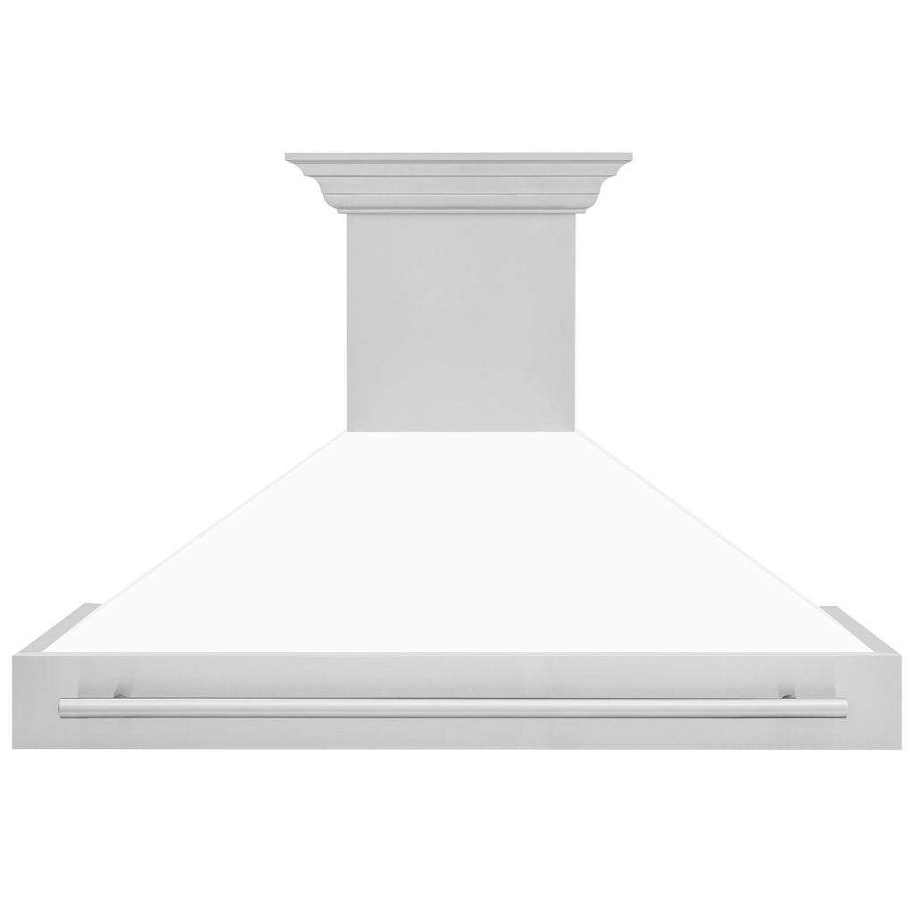 ZLINE 48 in. Wall Mount Range Hood Stainless Steel White Matte Shell 4-Speed 400 CFM (8654STX-WM-48)