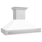 ZLINE 48 in. Wall Mount Range Hood Stainless Steel White Matte Shell 4-Speed 400 CFM (8654STX-WM-48)