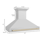 ZLINE Autograph Package - 48" Dual Fuel Range, Range Hood, Refrigerator, Microwave and Dishwasher in Stainless Steel with Gold Accents