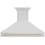 ZLINE Autograph Package - 48 In. Dual Fuel Range, Range Hood in Stainless Steel with Gold Accents, 2AKP-RARH48-G